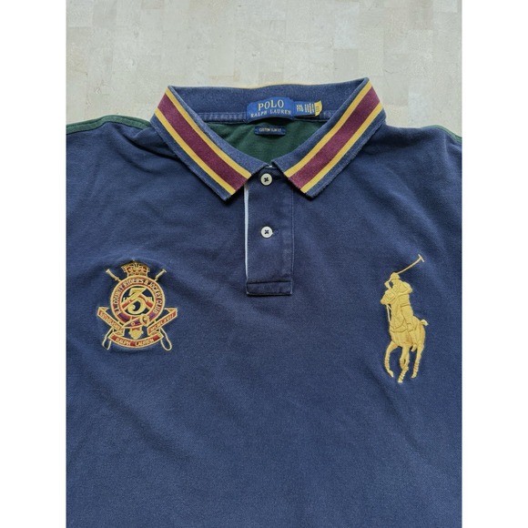 Polo Ralph Lauren Big Pony Polo Shirt Men's XXL Multi Color Custom Fit Crest - Picture 3 of 12